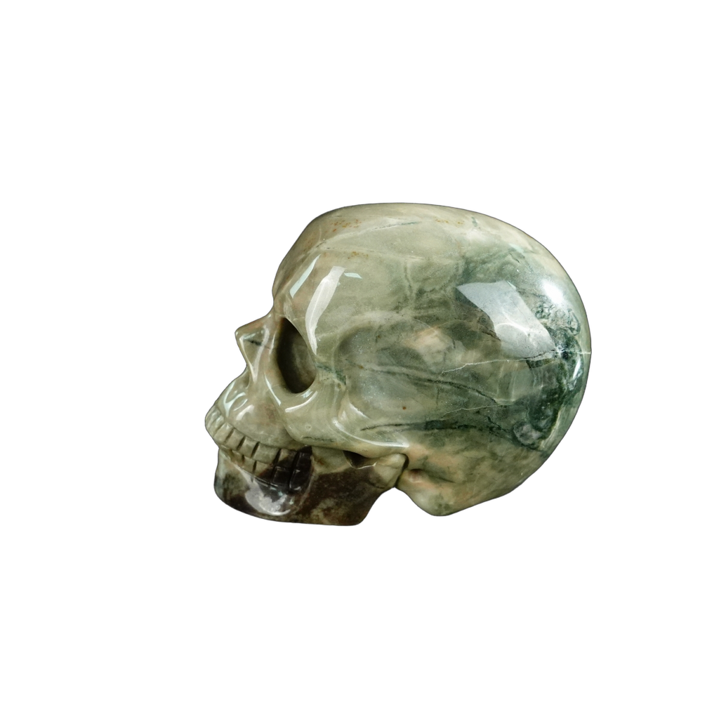 2.2" Nine Dragon Jade Crystal Skull Carving - Unique Piece #HA14
