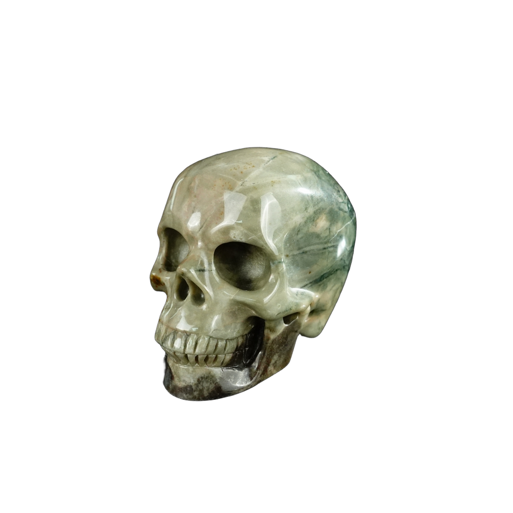 2.2" Nine Dragon Jade Crystal Skull Carving - Unique Piece #HA14