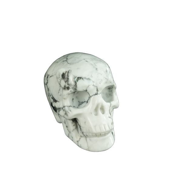 2.2" Howlite Crystal Skull Carving - Unique Piece #HL01 - alternate view