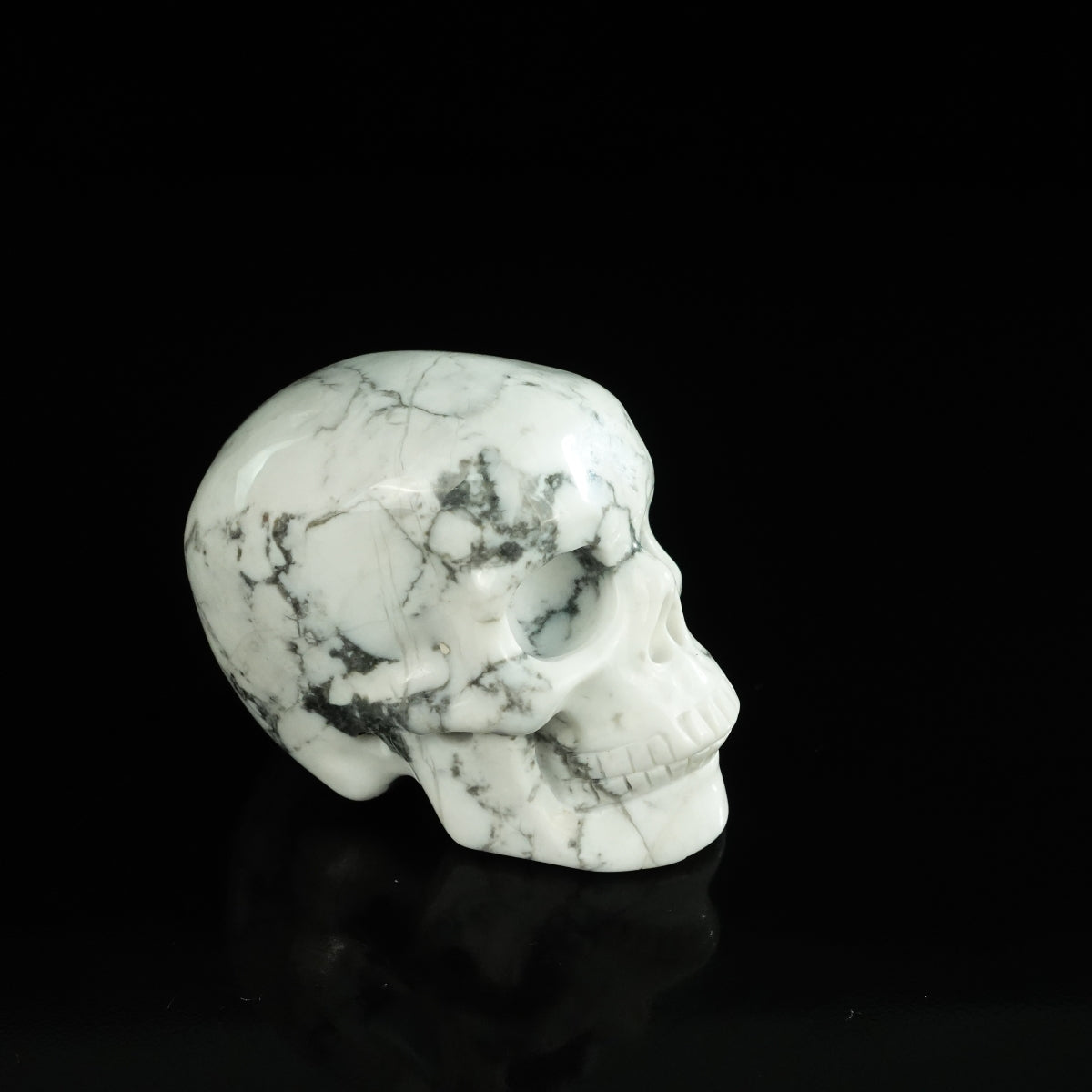 2.2" Howlite Crystal Skull Carving - Unique Piece #HL01