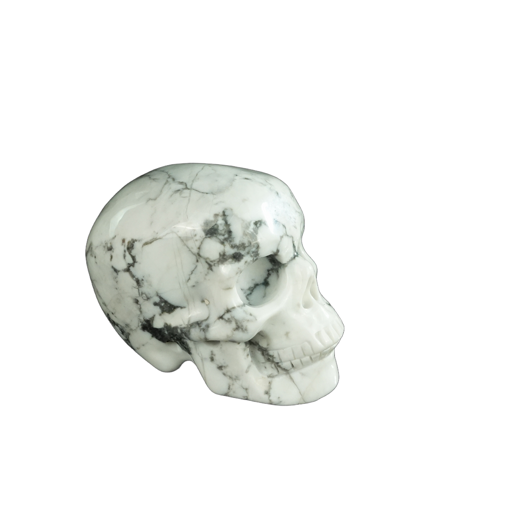 2.2" Howlite Crystal Skull Carving - Unique Piece #HL01