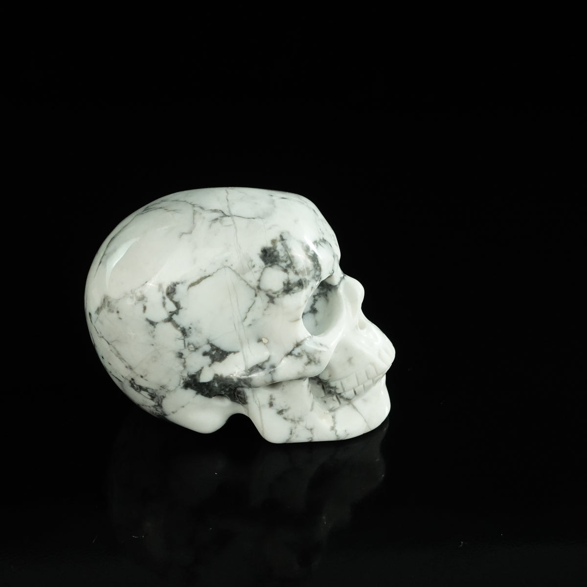 2.2" Howlite Crystal Skull Carving - Unique Piece #HL01