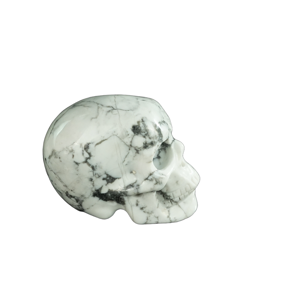 2.2" Howlite Crystal Skull Carving - Unique Piece #HL01