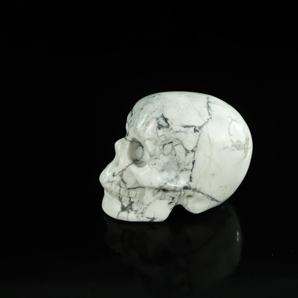 2.2" Howlite Crystal Skull Carving - Unique Piece #HL01