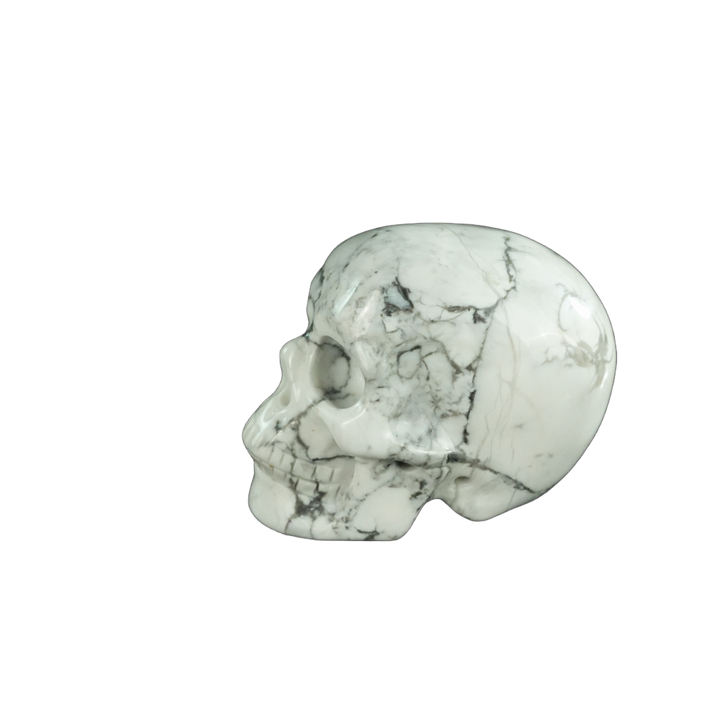 2.2" Howlite Crystal Skull Carving - Unique Piece #HL01