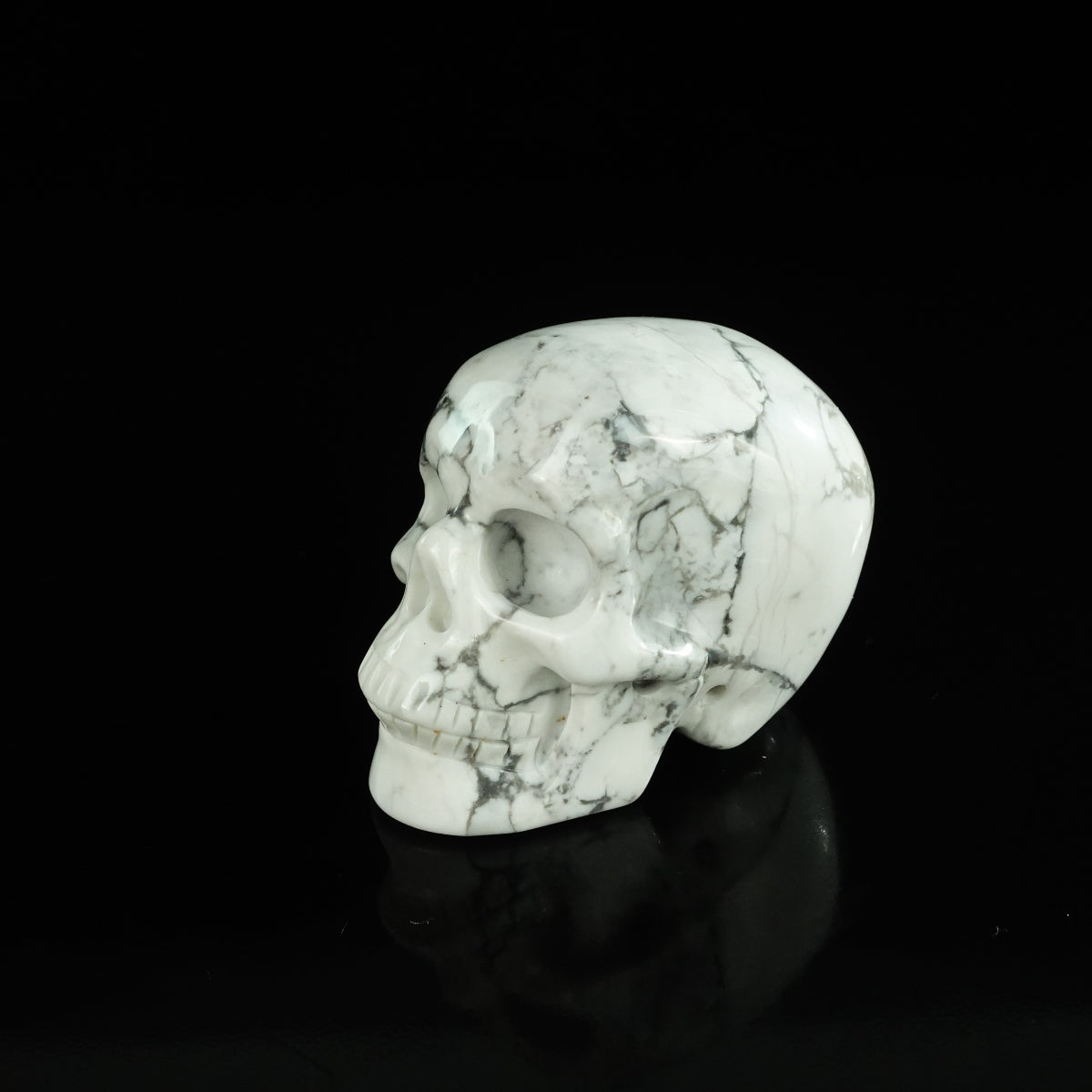 2.2" Howlite Crystal Skull Carving - Unique Piece #HL01