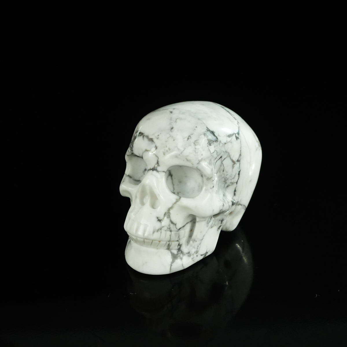 2.2" Howlite Crystal Skull Carving - Unique Piece #HL01