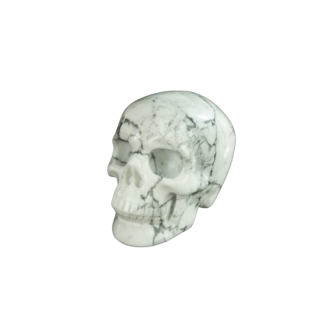 2.2" Howlite Crystal Skull Carving - Unique Piece #HL01