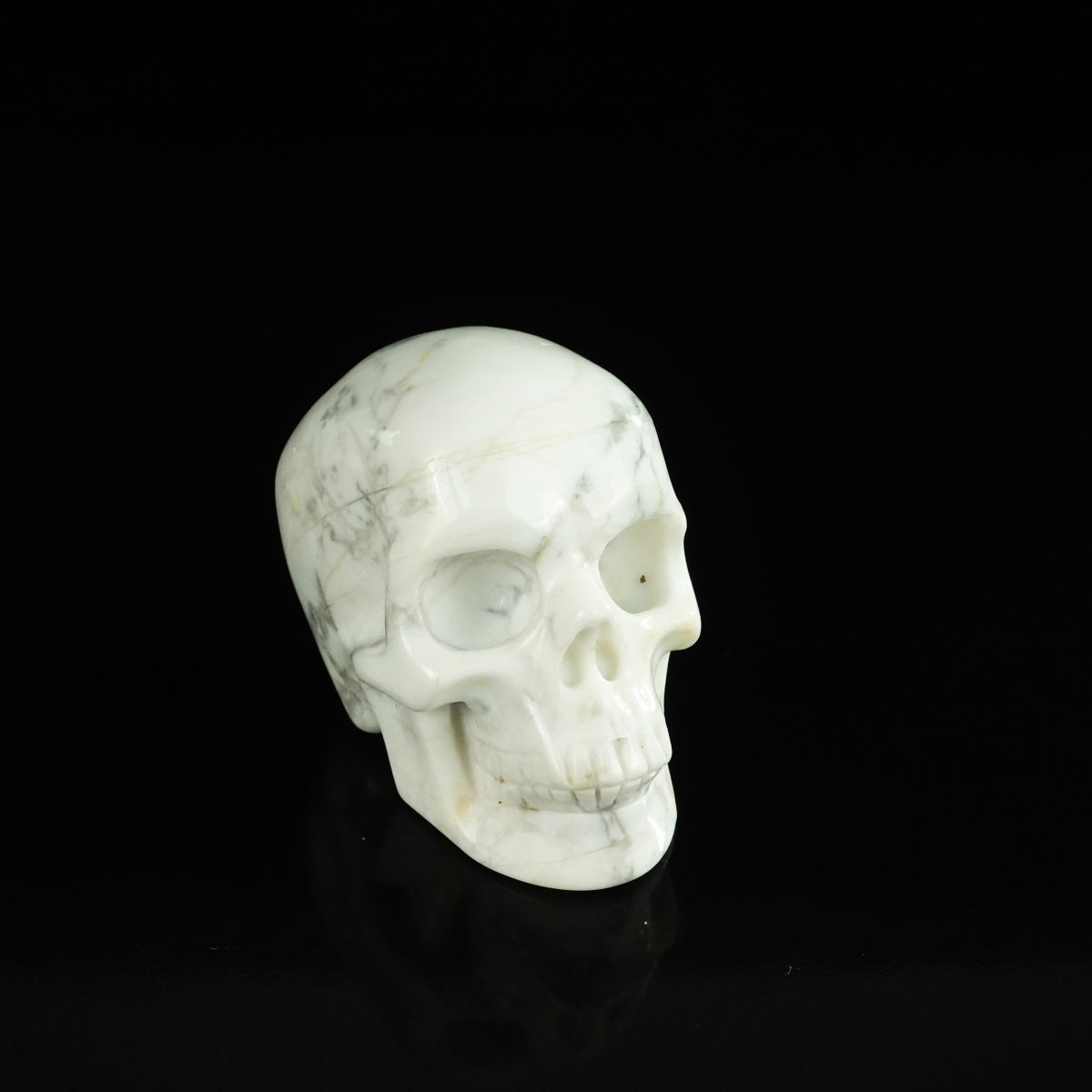 2.2" Howlite Crystal Skull Carving - Unique Piece #HL02