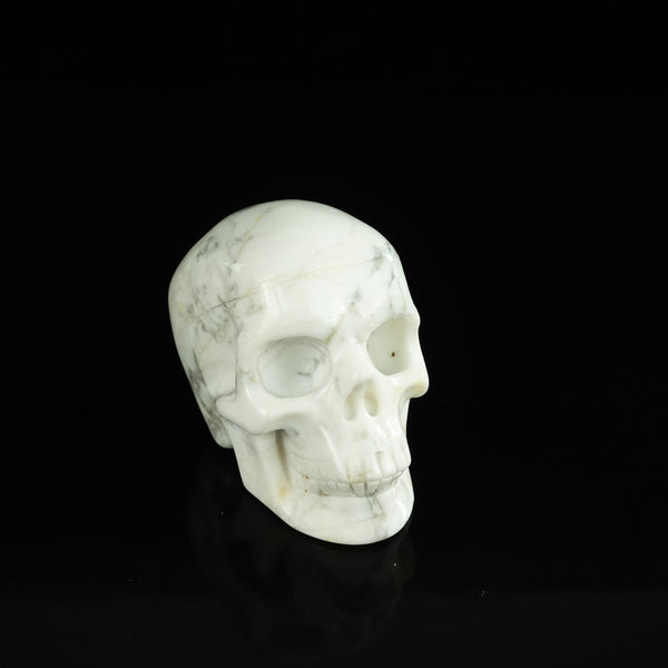 2.2" Howlite Crystal Skull Carving - Unique Piece #HL02 - alternate view