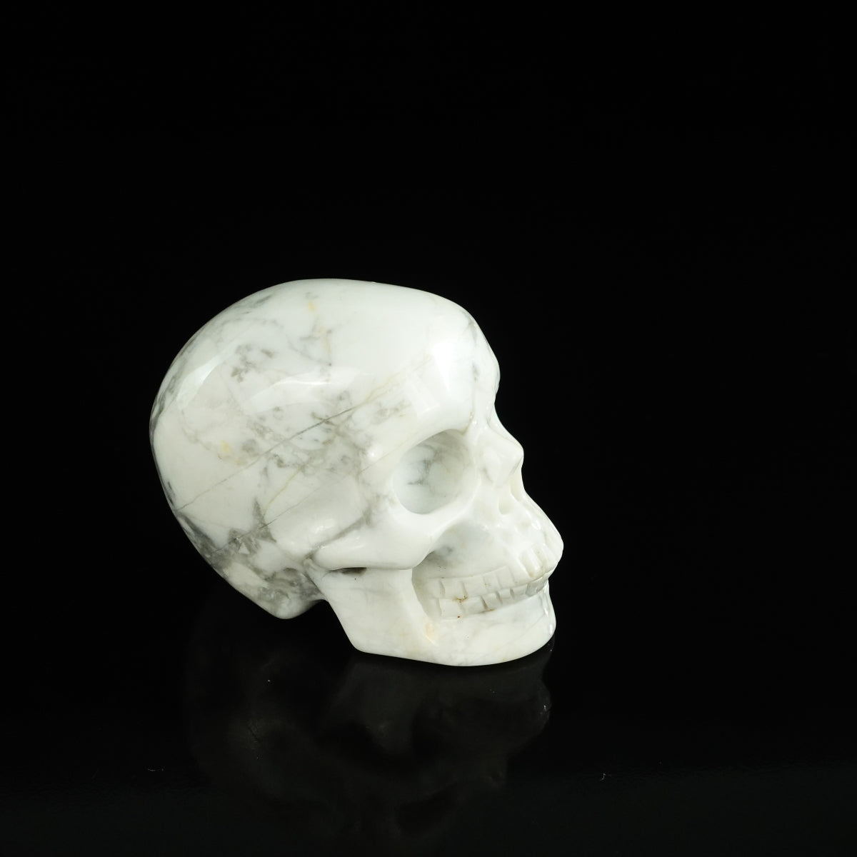 2.2" Howlite Crystal Skull Carving - Unique Piece #HL02