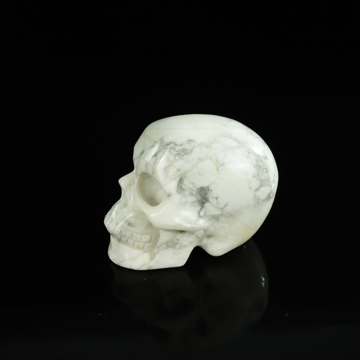 2.2" Howlite Crystal Skull Carving - Unique Piece #HL02