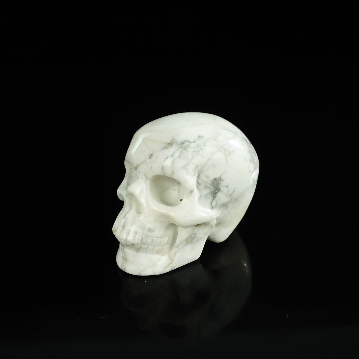2.2" Howlite Crystal Skull Carving - Unique Piece #HL02