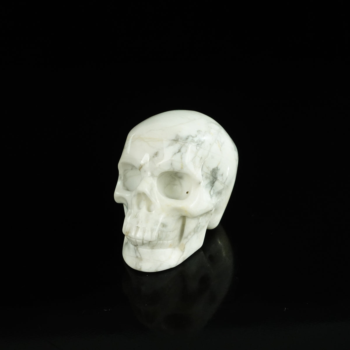 2.2" Howlite Crystal Skull Carving - Unique Piece #HL02