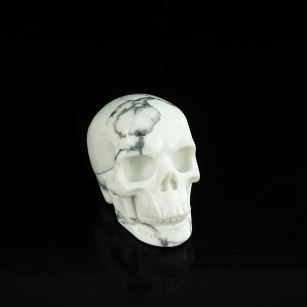 2.2" Howlite Crystal Skull Carving - Unique Piece #HL03 - alternate view