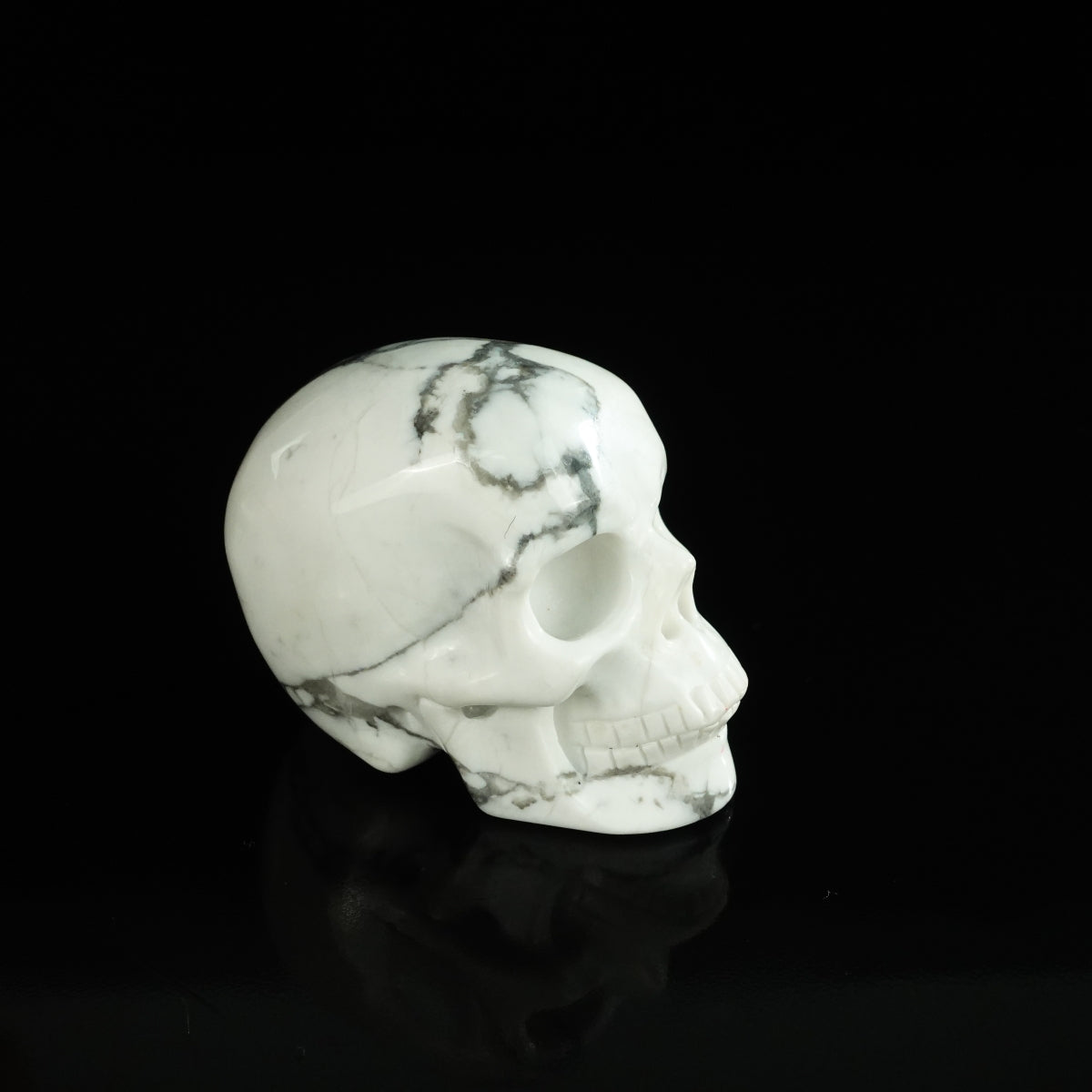 2.2" Howlite Crystal Skull Carving - Unique Piece #HL03