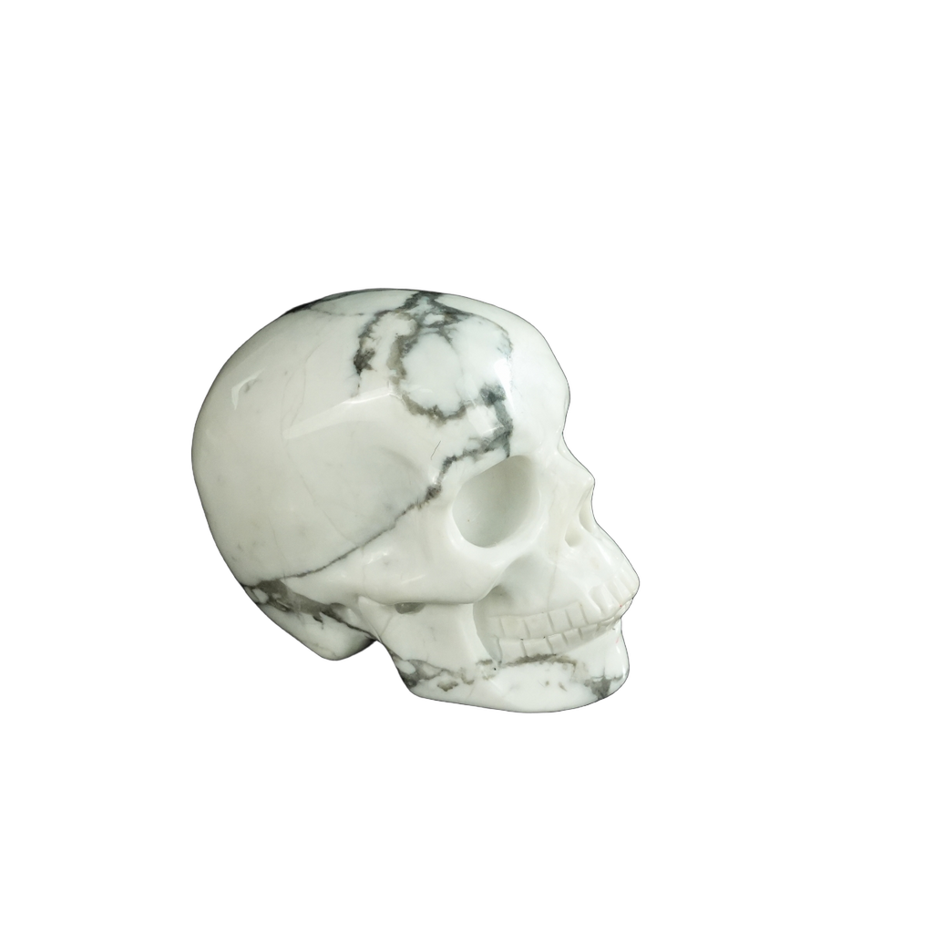 2.2" Howlite Crystal Skull Carving - Unique Piece #HL03