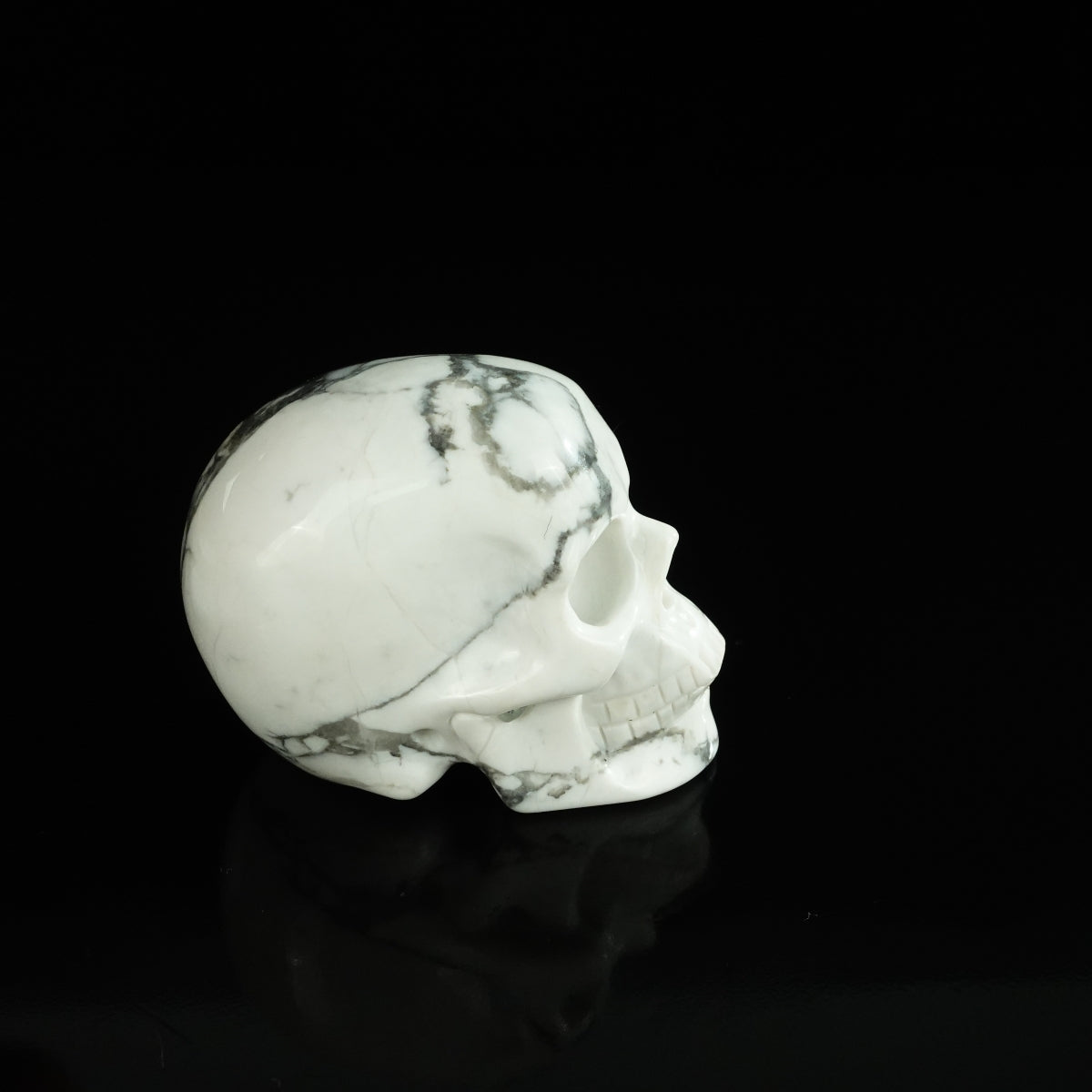2.2" Howlite Crystal Skull Carving - Unique Piece #HL03
