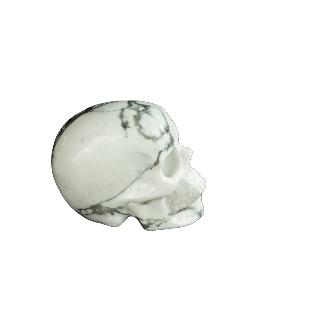 2.2" Howlite Crystal Skull Carving - Unique Piece #HL03