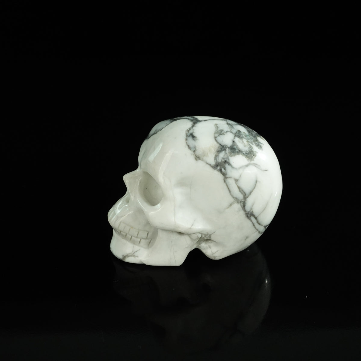 2.2" Howlite Crystal Skull Carving - Unique Piece #HL03