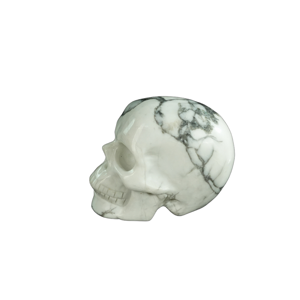 2.2" Howlite Crystal Skull Carving - Unique Piece #HL03