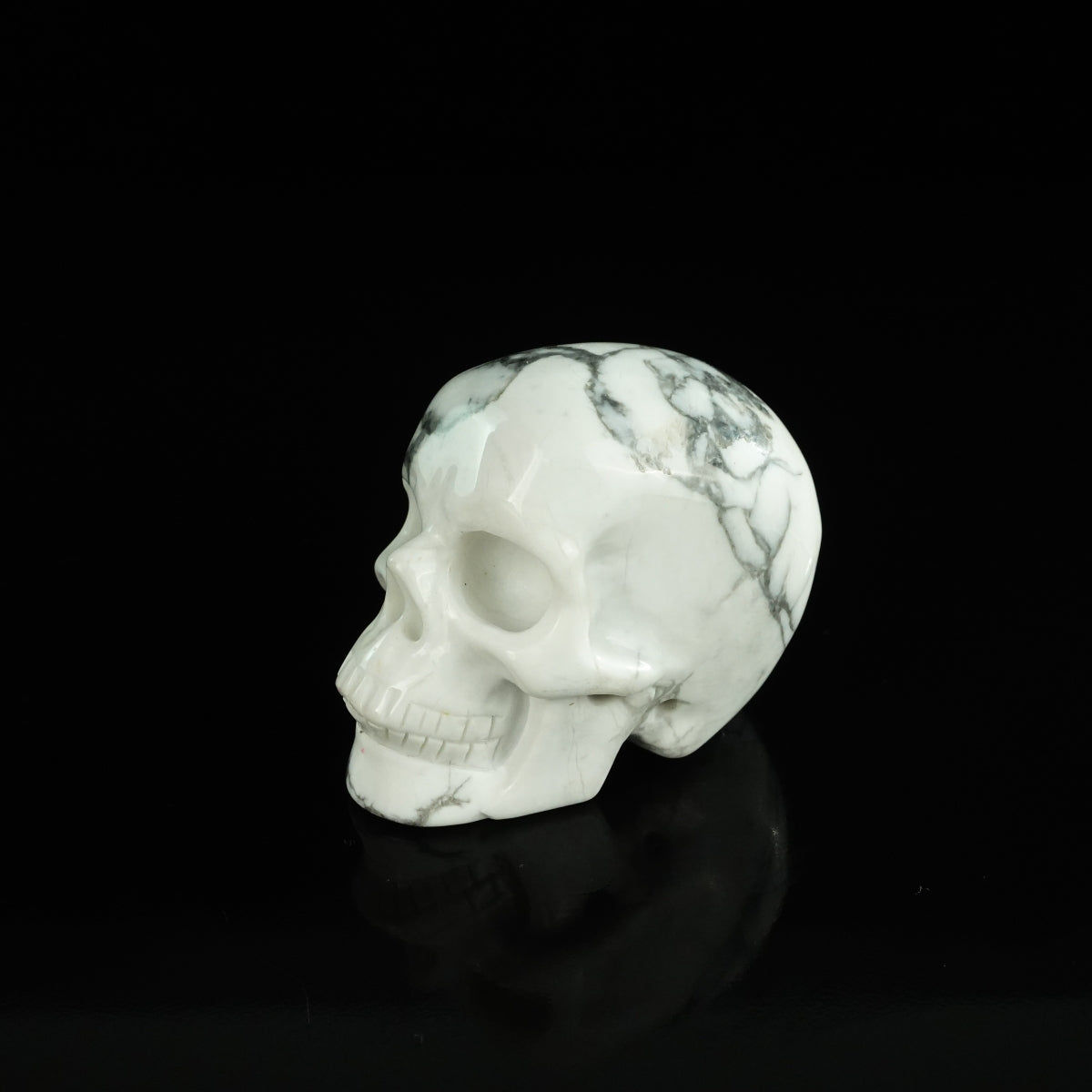 2.2" Howlite Crystal Skull Carving - Unique Piece #HL03