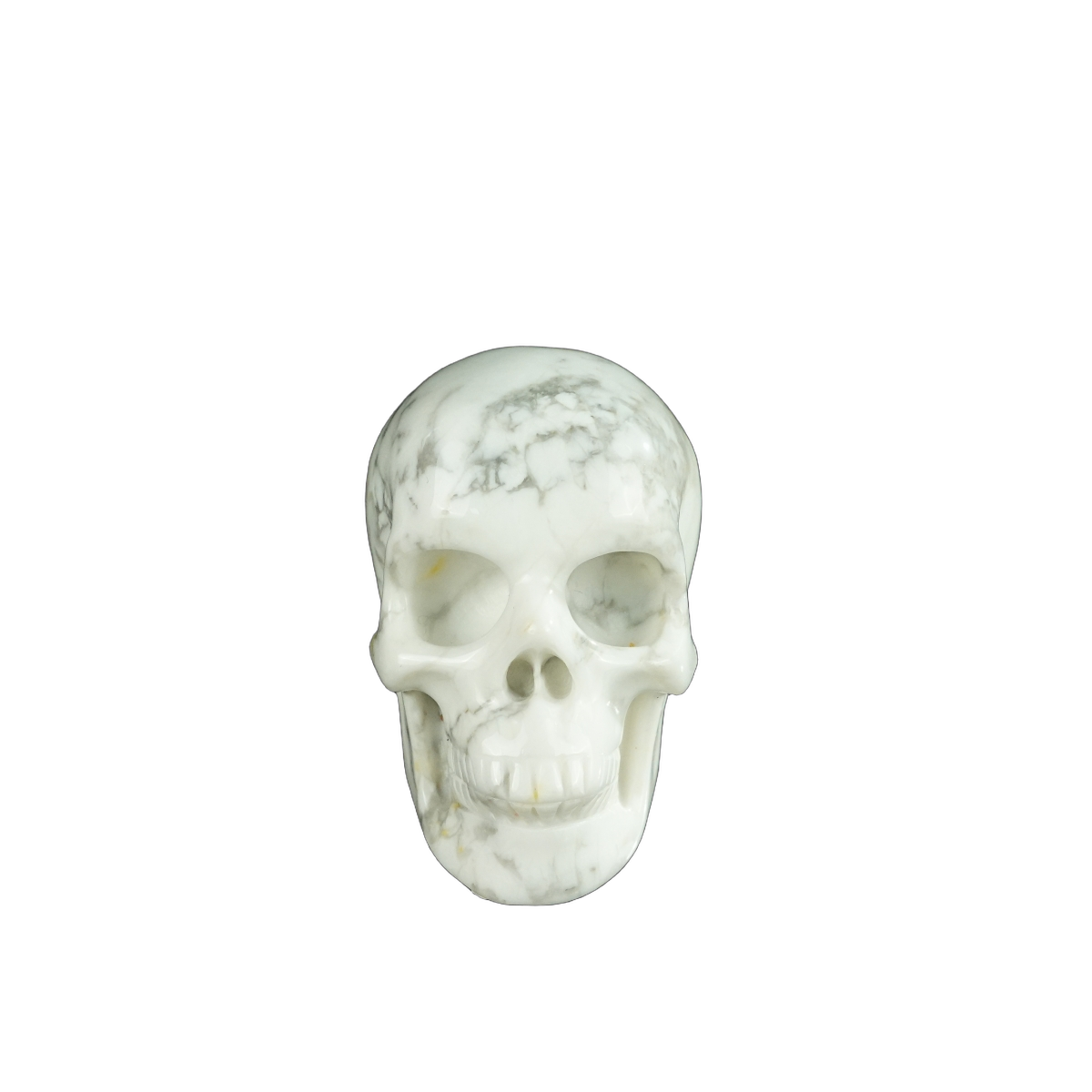 2.2" Howlite Crystal Skull Carving - Hand Carved Decor