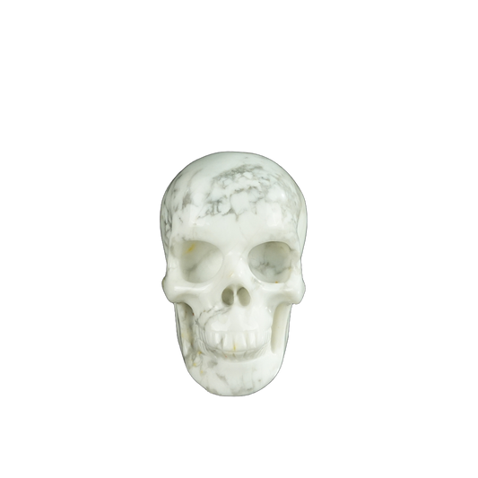 2.2" Howlite Crystal Skull Carving - Hand Carved Decor