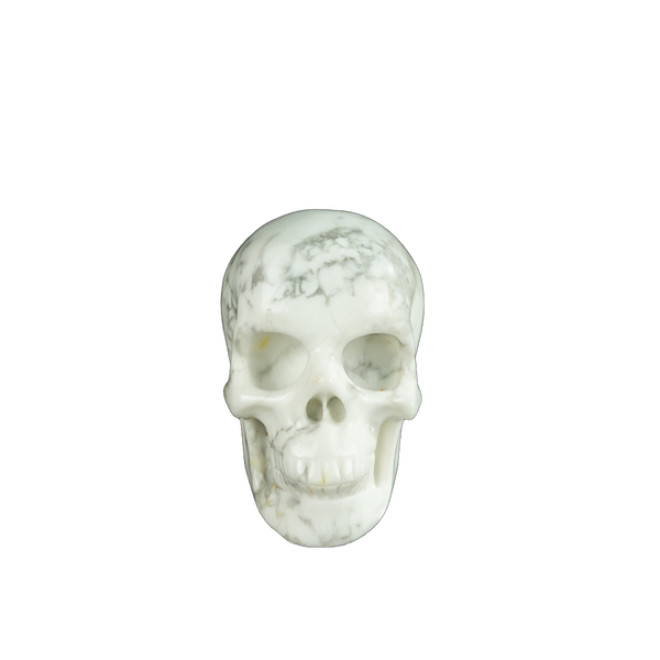 2.2" Howlite Crystal Skull Carving - Hand Carved Decor