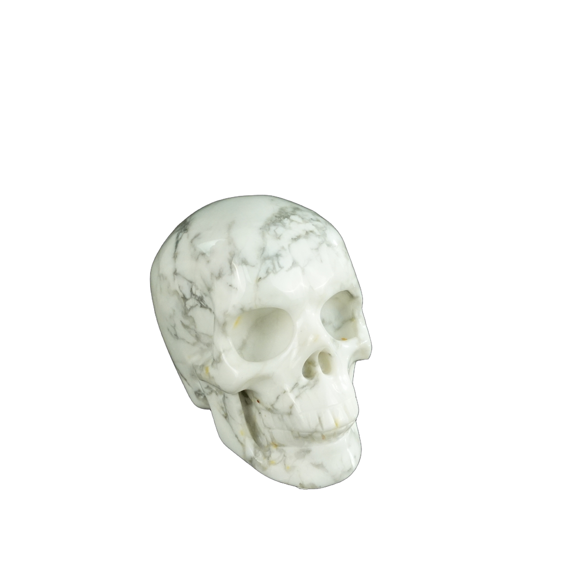 2.2" Howlite Crystal Skull Carving - Hand Carved Decor