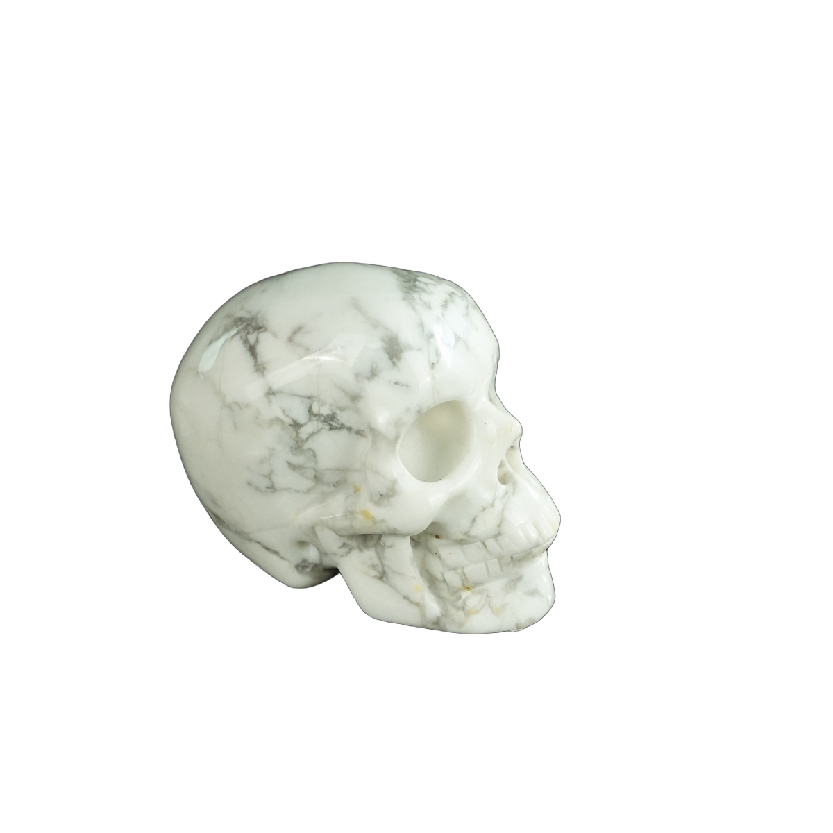 2.2" Howlite Crystal Skull Carving - Hand Carved Decor