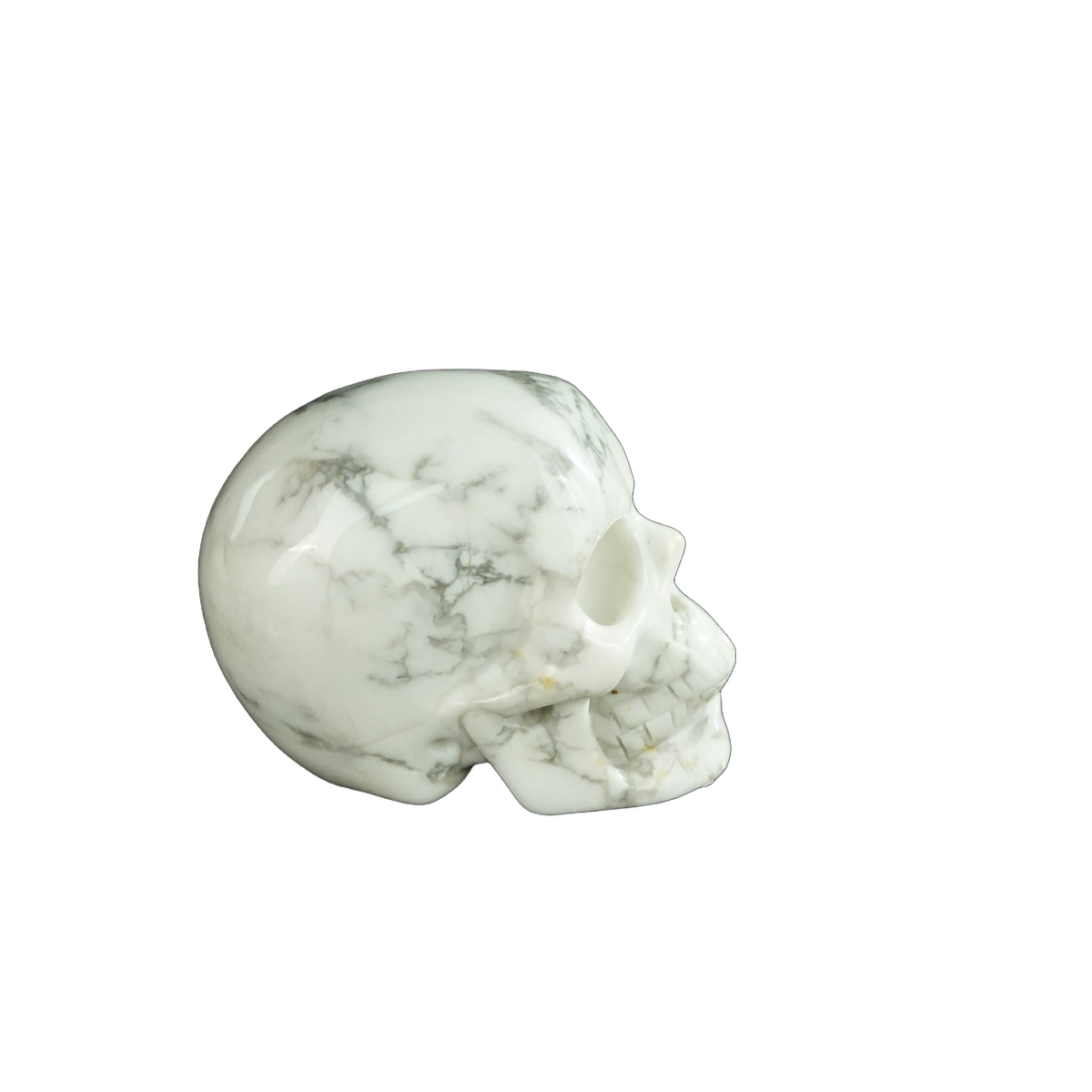 2.2" Howlite Crystal Skull Carving - Hand Carved Decor
