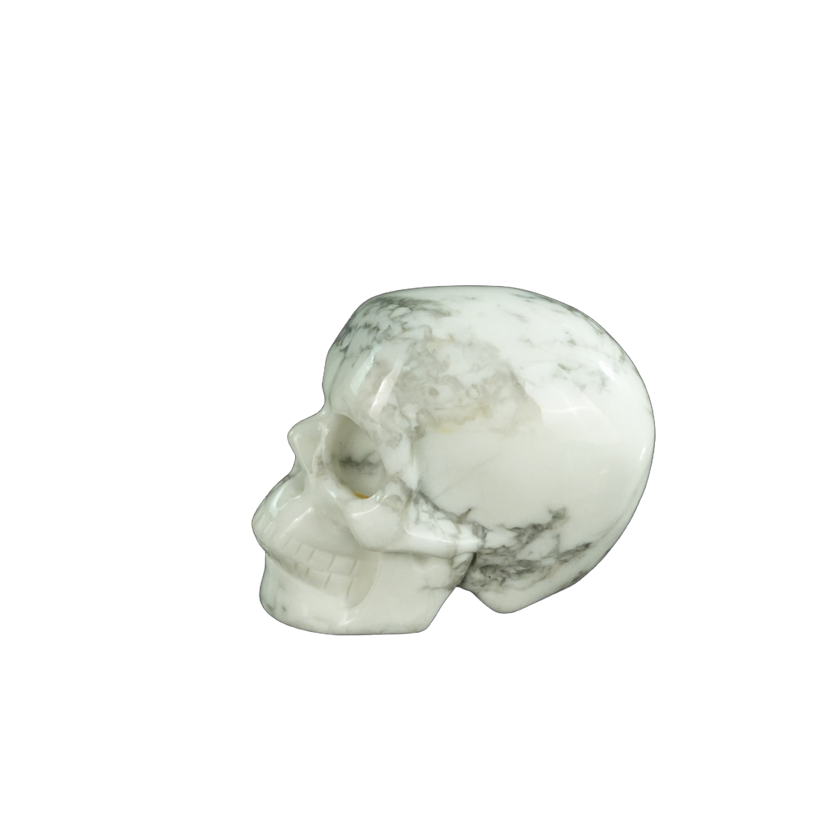 2.2" Howlite Crystal Skull Carving - Hand Carved Decor