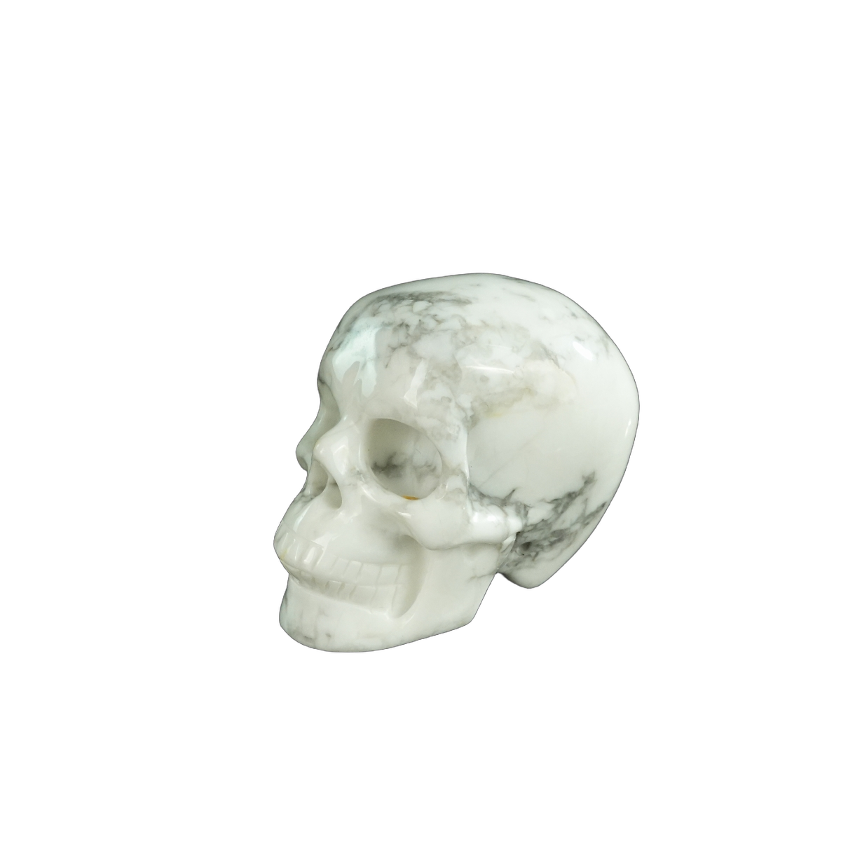 2.2" Howlite Crystal Skull Carving - Hand Carved Decor