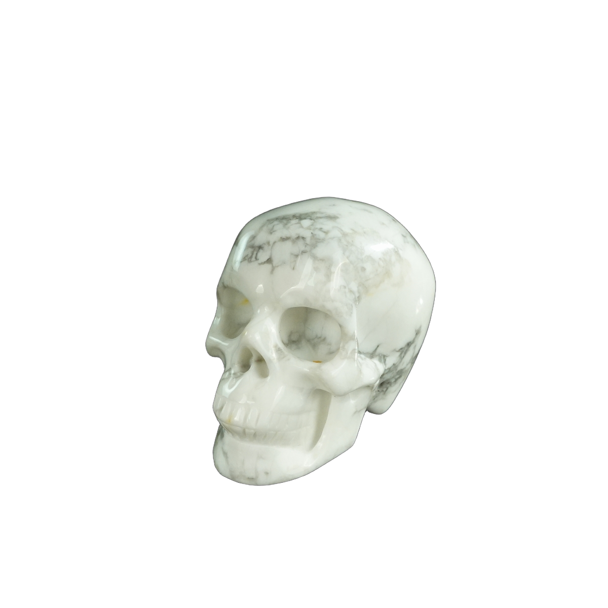 2.2" Howlite Crystal Skull Carving - Hand Carved Decor