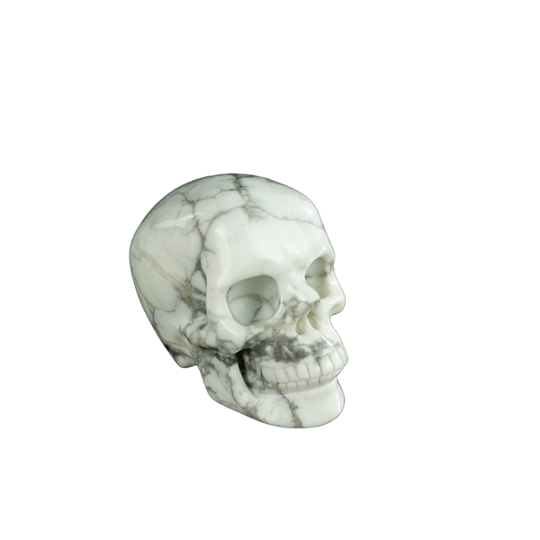 2.2" Howlite Crystal Skull Carving - Unique Piece #HL05 - alternate view
