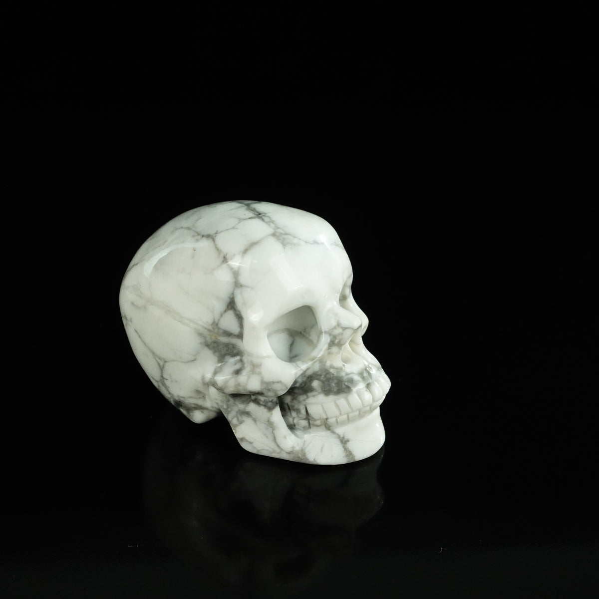 2.2" Howlite Crystal Skull Carving - Unique Piece #HL05