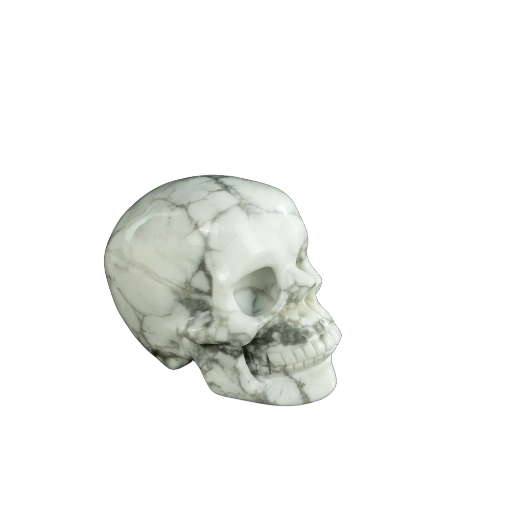 2.2" Howlite Crystal Skull Carving - Unique Piece #HL05