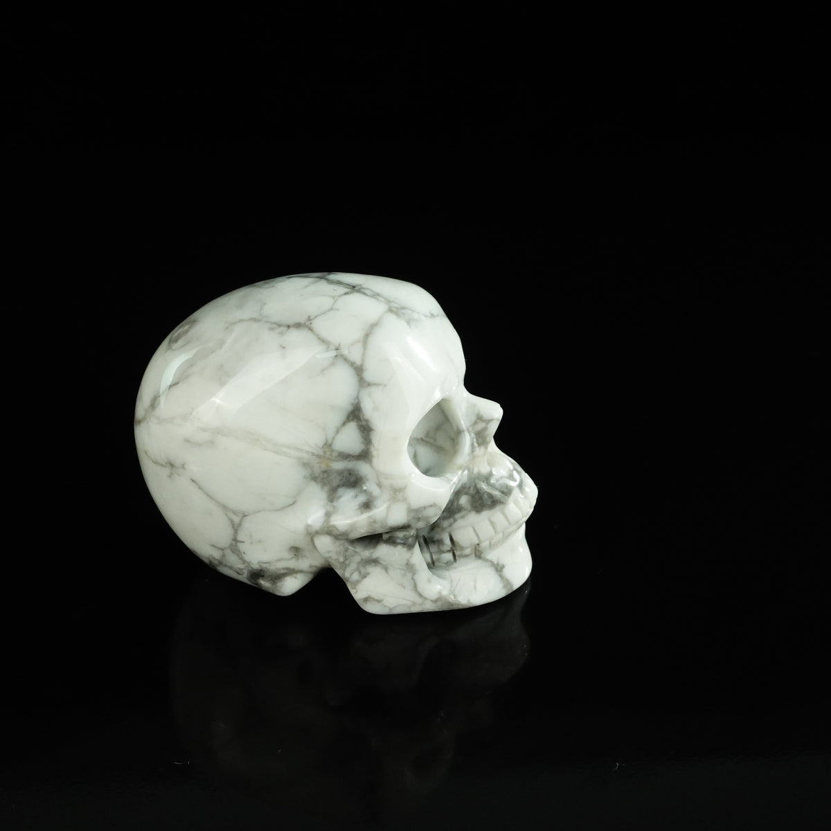 2.2" Howlite Crystal Skull Carving - Unique Piece #HL05