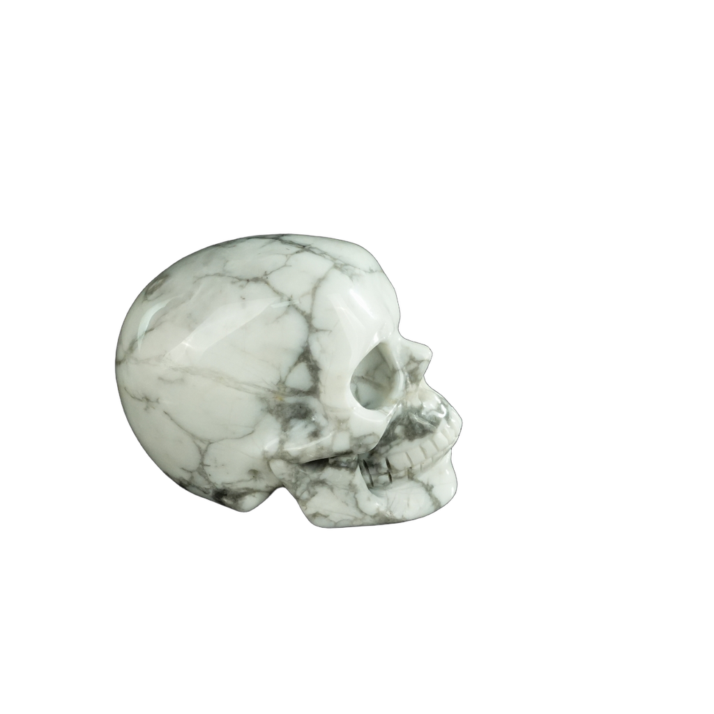 2.2" Howlite Crystal Skull Carving - Unique Piece #HL05