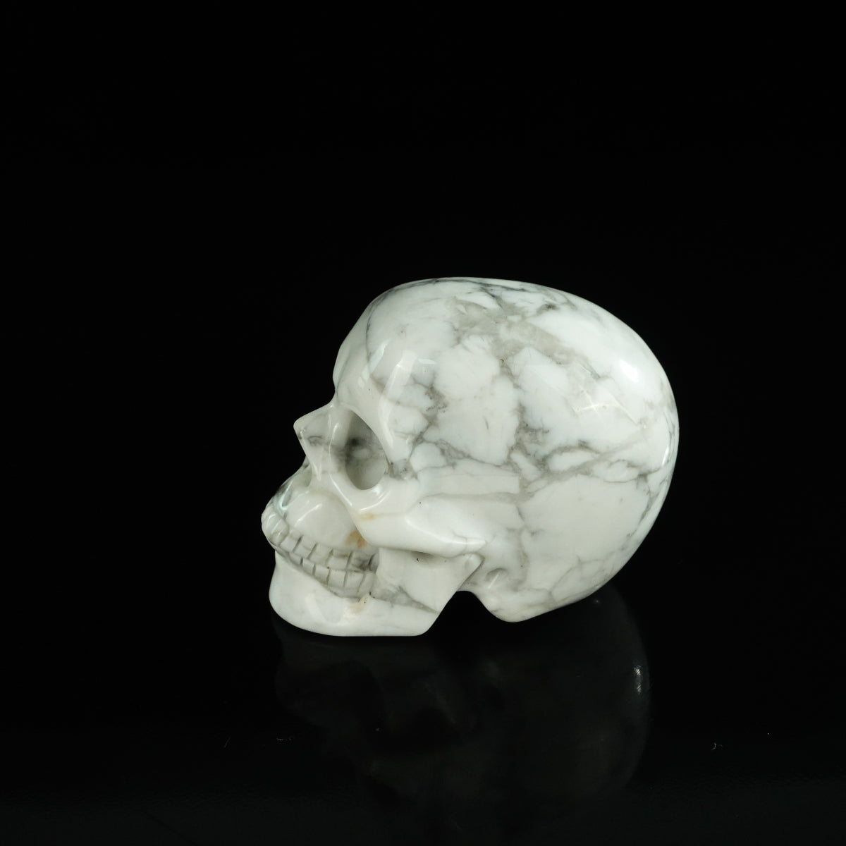 2.2" Howlite Crystal Skull Carving - Unique Piece #HL05
