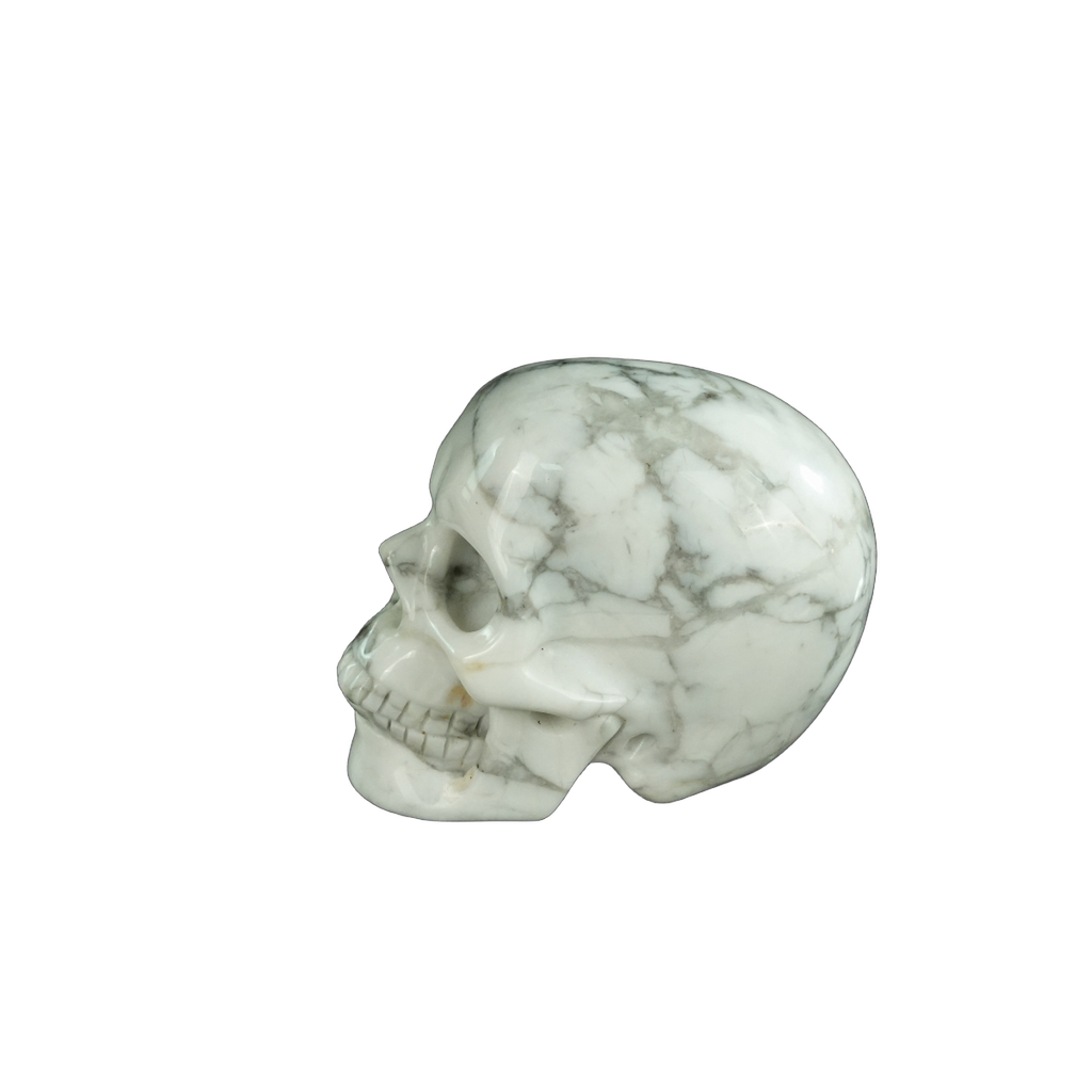 2.2" Howlite Crystal Skull Carving - Unique Piece #HL05