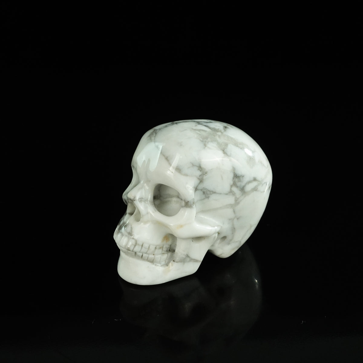 2.2" Howlite Crystal Skull Carving - Unique Piece #HL05