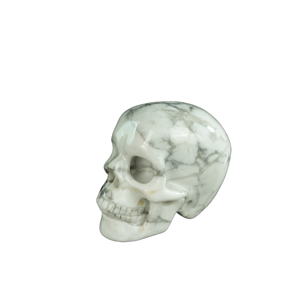 2.2" Howlite Crystal Skull Carving - Unique Piece #HL05