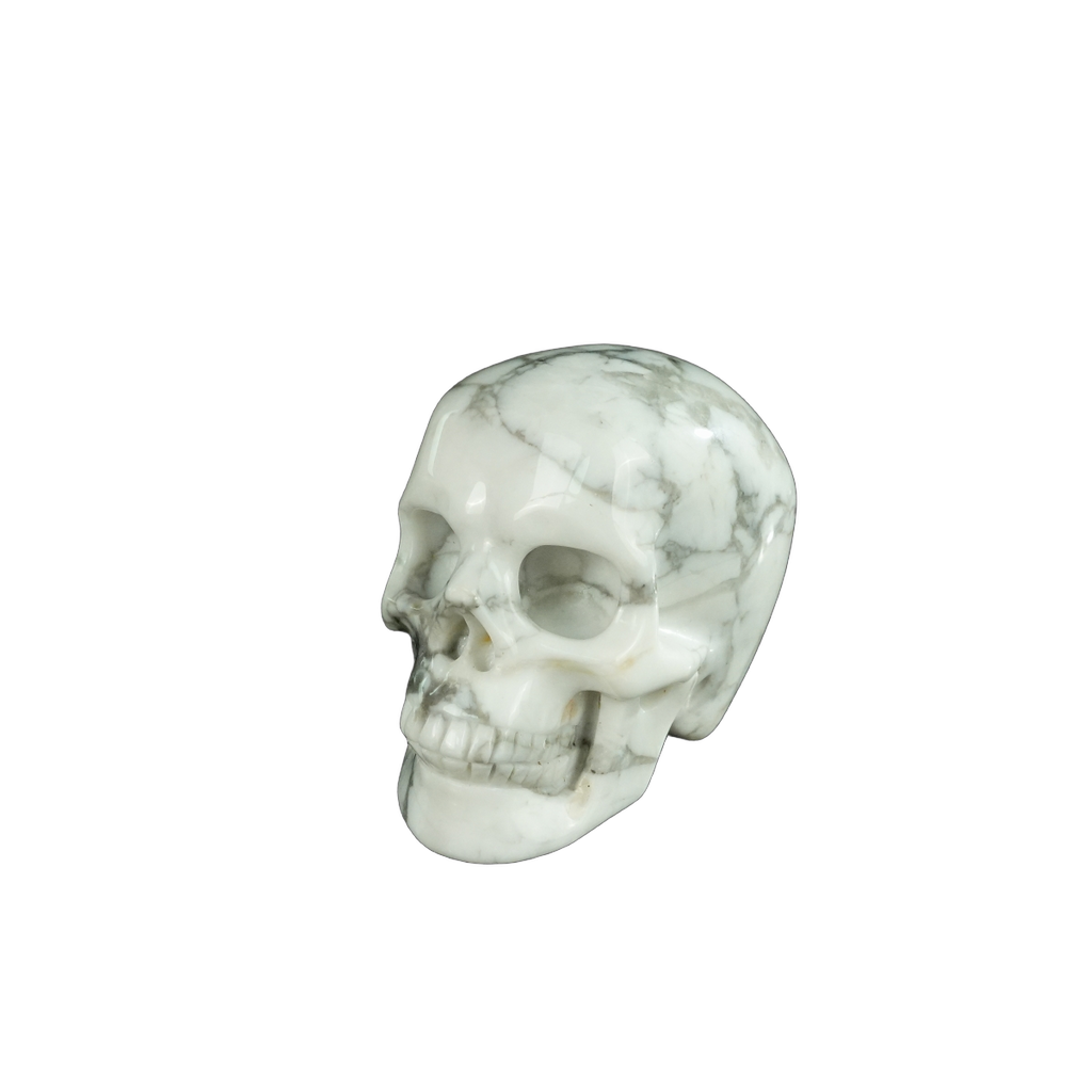 2.2" Howlite Crystal Skull Carving - Unique Piece #HL05