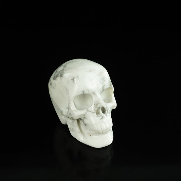 2.2" Howlite Crystal Skull Carving - Unique Piece #HL06 - alternate view