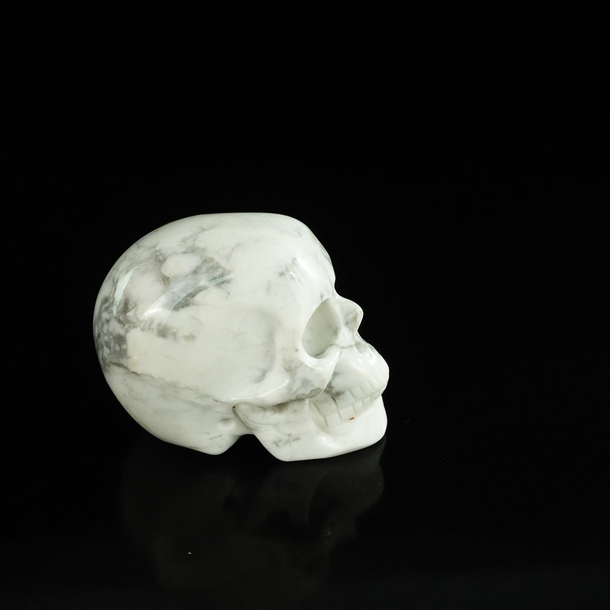 2.2" Howlite Crystal Skull Carving - Unique Piece #HL06