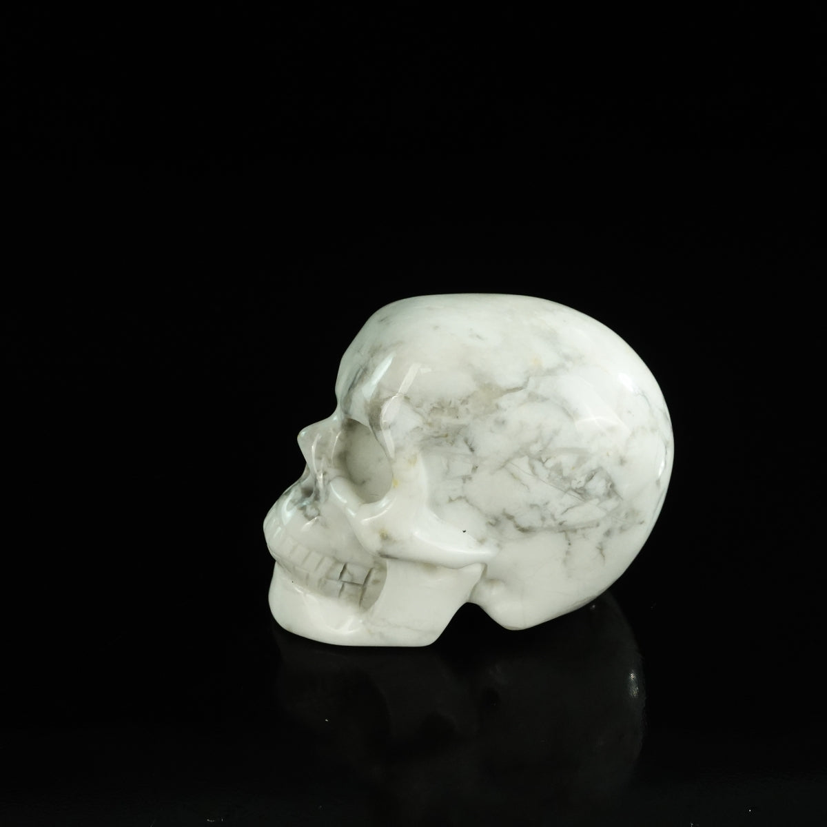 2.2" Howlite Crystal Skull Carving - Unique Piece #HL06