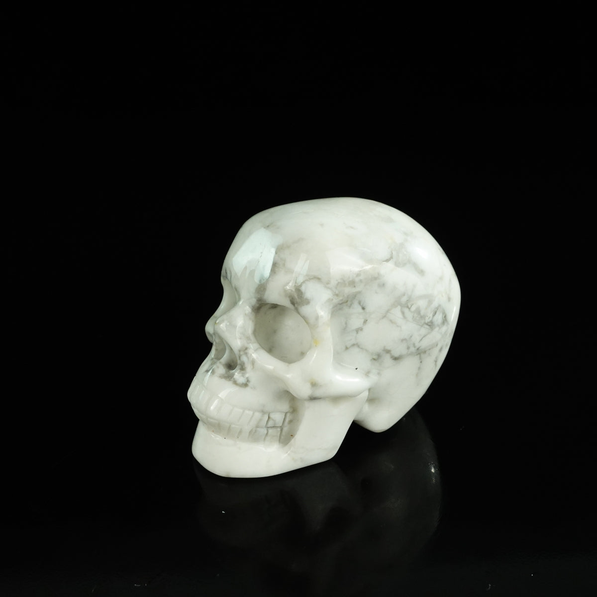 2.2" Howlite Crystal Skull Carving - Unique Piece #HL06