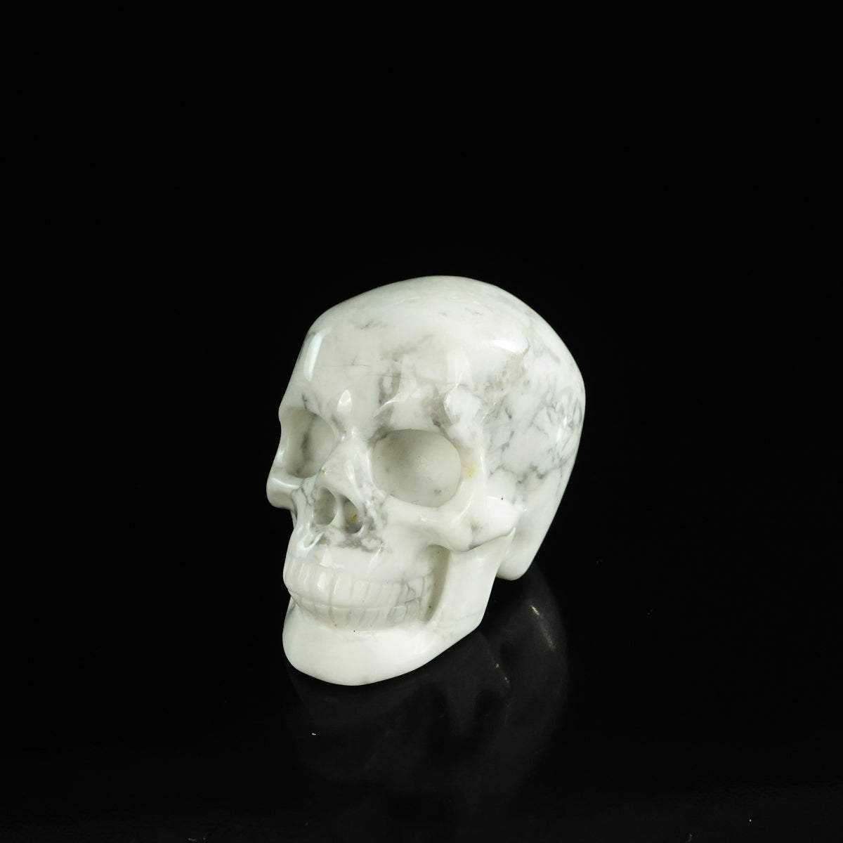2.2" Howlite Crystal Skull Carving - Unique Piece #HL06